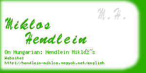 miklos hendlein business card